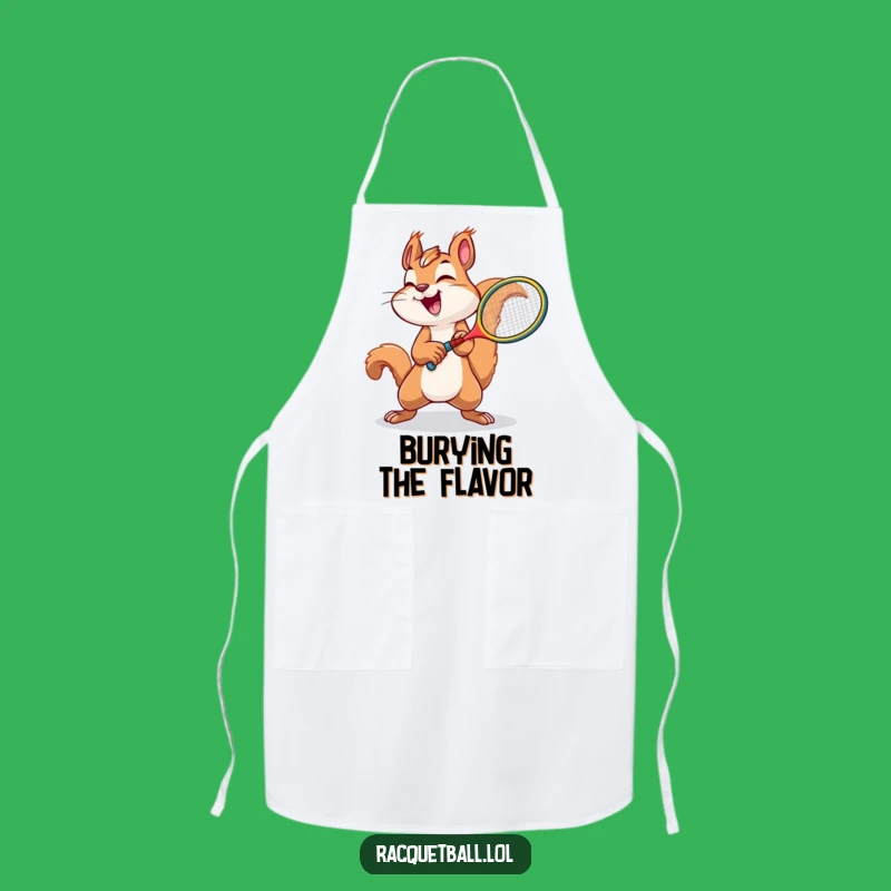 Funny Squirrel Tennis Apron: Joyful Squirrel Plays Tennis, Kitchen Funny Gift