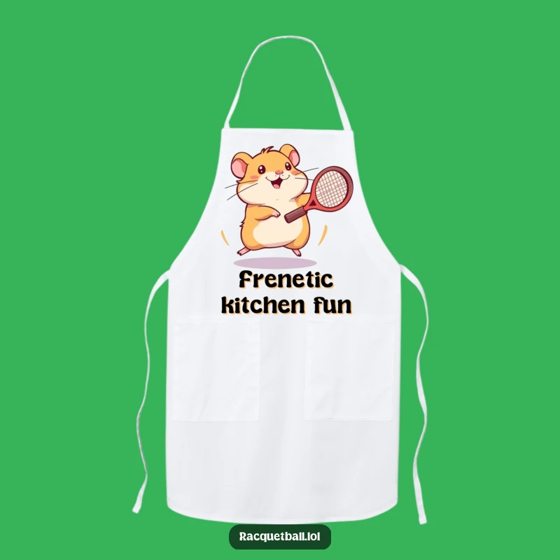 Funny Hamster Tennis Apron: Frantic Hamster Plays Tennis, Kitchen Funny Gift