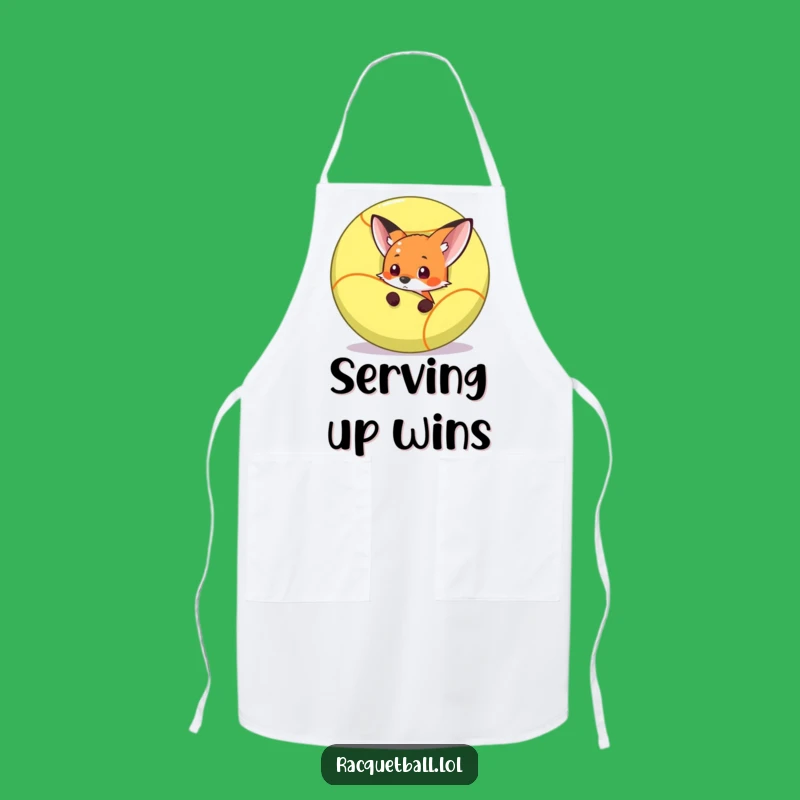 Funny Fox Racquetball Apron - Cook Up Laughs in the Kitchen!