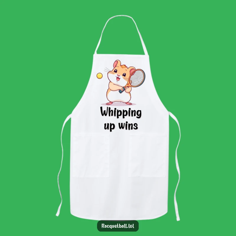 Funny Kawaii Hamster Racquetball Apron: Cook with Cute, Sporty Flair