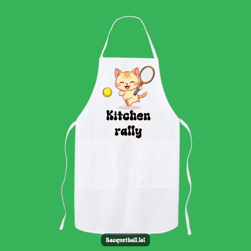 Funny Cat Tennis Apron: Happy Player, a Chef's Funny Gift
