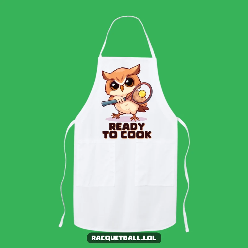 Funny Owl Tennis Apron: Kitchen Ace Funny Gift