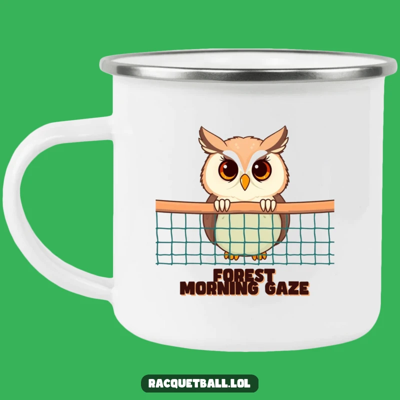 Funny Owl Camping Mug: Durable Racquetball Net Mug, Great Gift