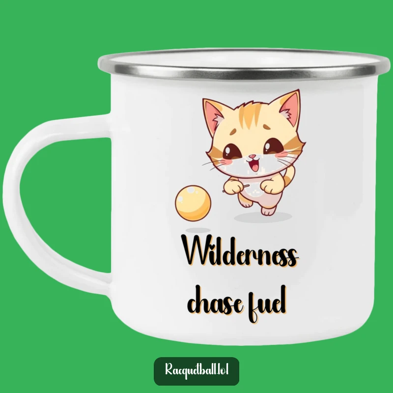 Funny Cat Tennis Camping Mug: Fuel Adventures with Giggling Feline's Focus Gift