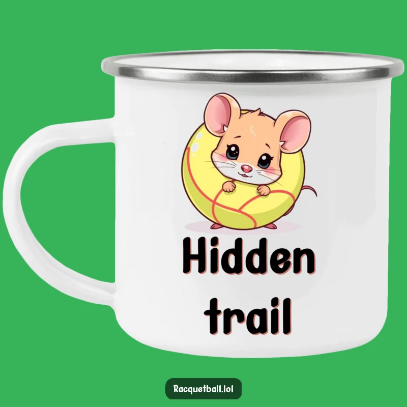 Funny Shy Mouse Racquetball Camping Mug - Timid Adventure Gift