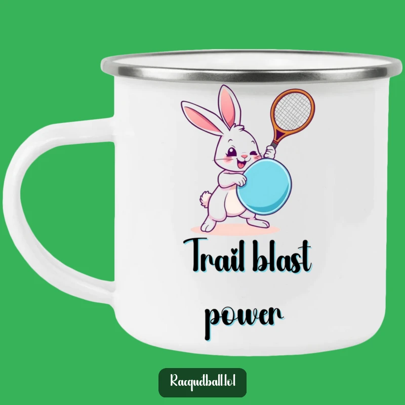 Funny Rabbit Camping Mug: Durable Racquetball Rabbit Mug for Outdoors, Gift