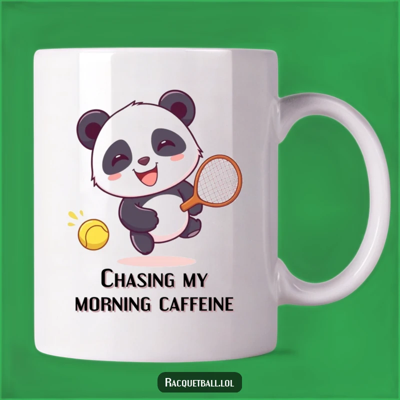 Funny Panda Racquetball Mug: Chase Fun, Perfect Gift for Playful Pandas
