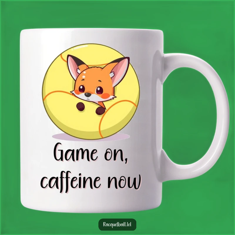 Funny Fox Racquetball Pounce Mug - A Hilarious Gift for Racquetball Fans!