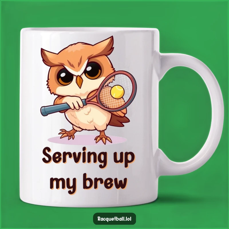 Funny Owl Tennis Mug: Determined Athlete Gift for Sports Fans