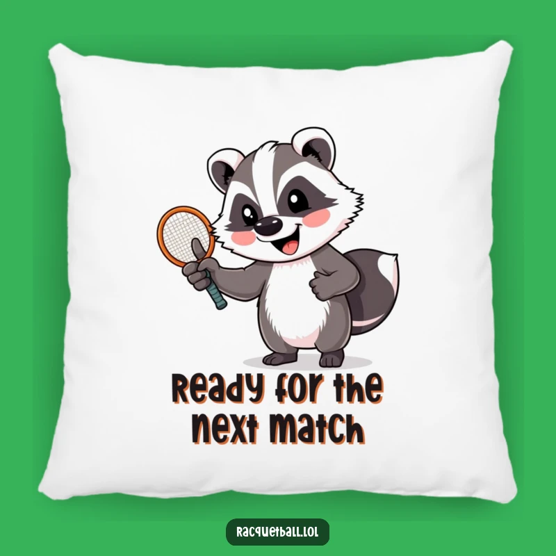 Funny Comfy Badger Thumbs Up Pillow - Cozy Humorous Sports Decor Gift