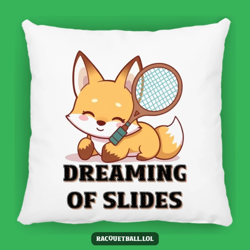Funny Fox Slide Pillow: Racquet Action, a Cozy Funny Gift