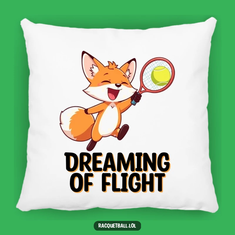Funny Joyful Fox Racquetball Pillow: Add Comfort and Energetic Fun
