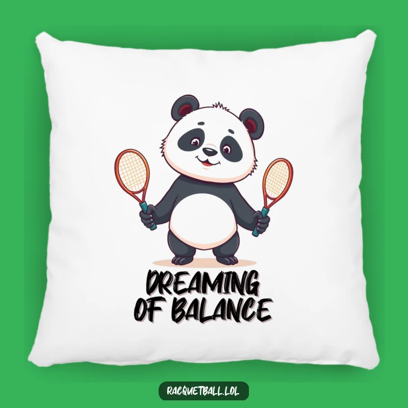 Funny Panda Tennis Pillow - Comfy Juggling Racquets Cushion, Gift