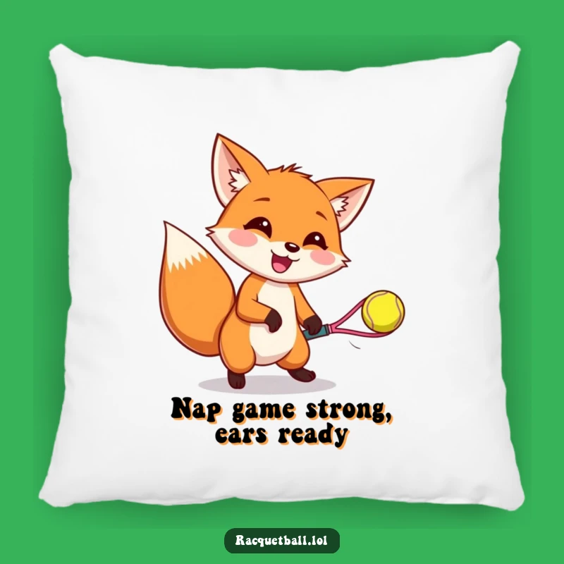 Funny Fox Racquetball Pillow: Cozy Comfort with a Hilarious Gamer Design