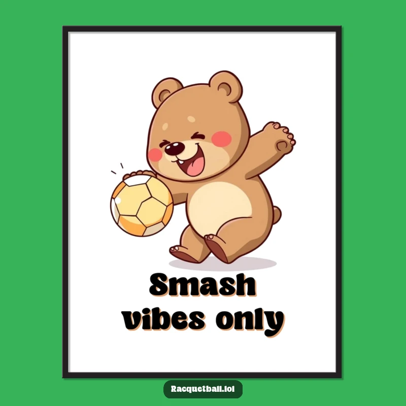 Funny Bear Smash Digital Art Print: Instant Cheerful Bear Gift for Dynamic Home Decor!