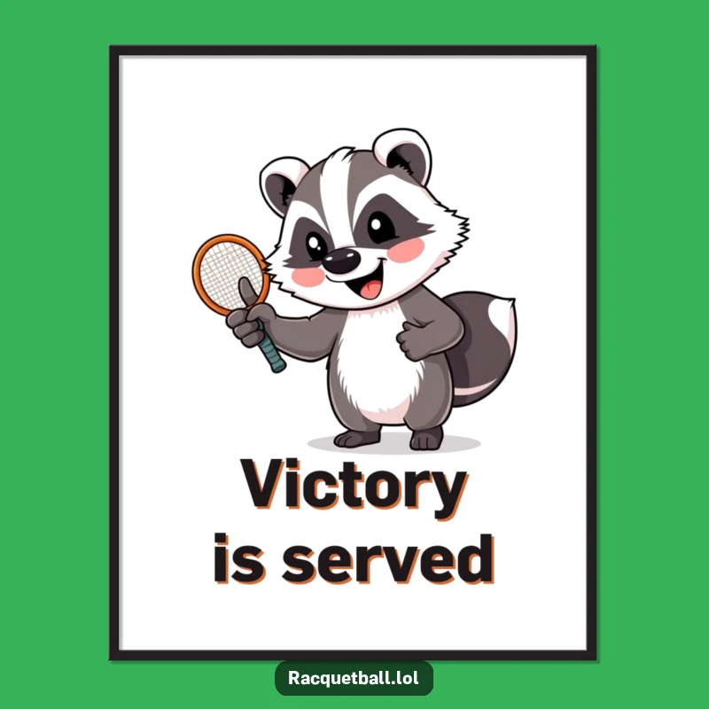 Funny Digital Badger Thumbs Up Print - Humorous Sports Wall Art Gift