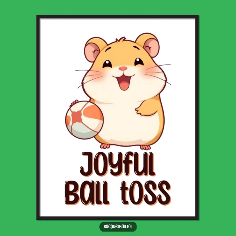 Funny Hamster Digital Art: Happy Serving Action Print, Downloadable Gift