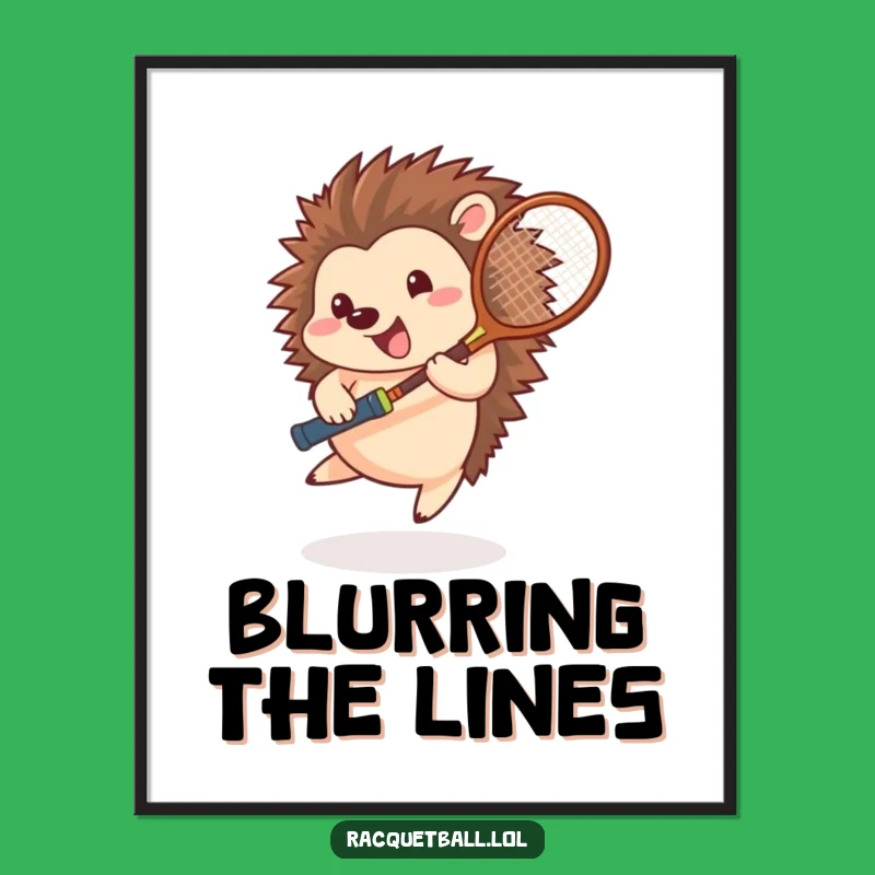 Funny Hedgehog Tennis Digital Art: Vibrant Spining Athlete Racquet Print, Instant Humorous Decor