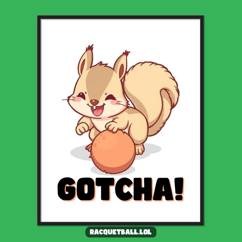 Funny Squirrel Dive Digital Art: Instant Download of Determined Fun