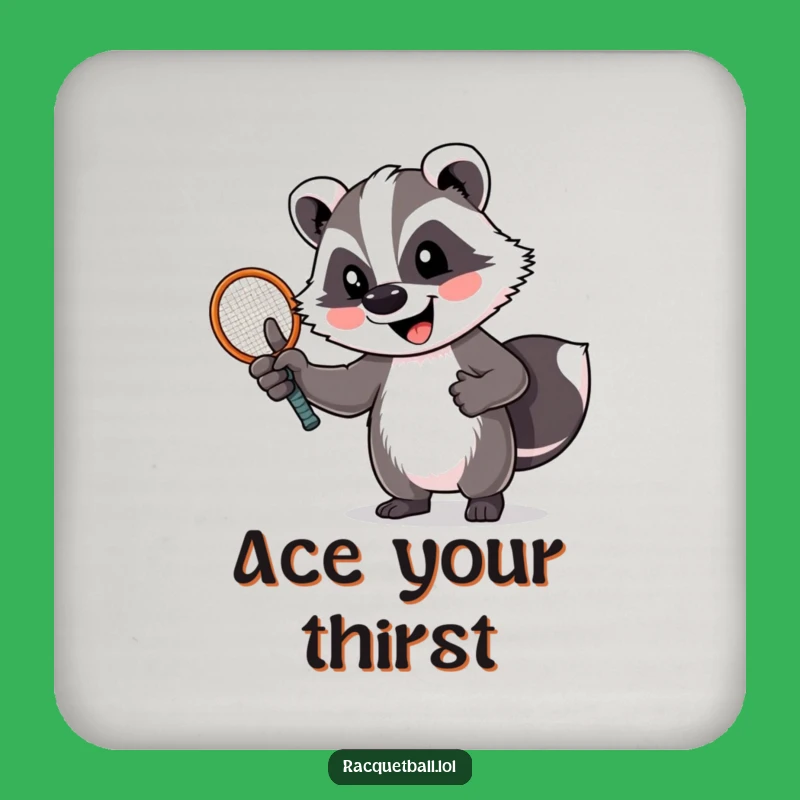 Funny Protective Badger Thumbs Up Coaster - Humorous Sports Bar Gift