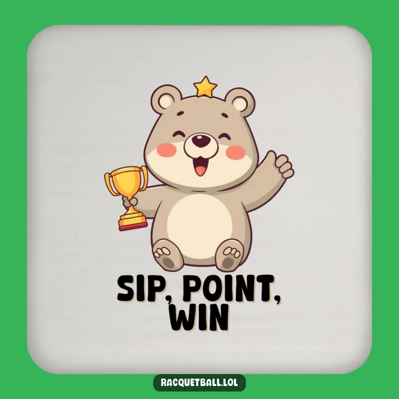 Funny Bear Trophy Coaster: Protect Surfaces with Victory, Hilarious Gift