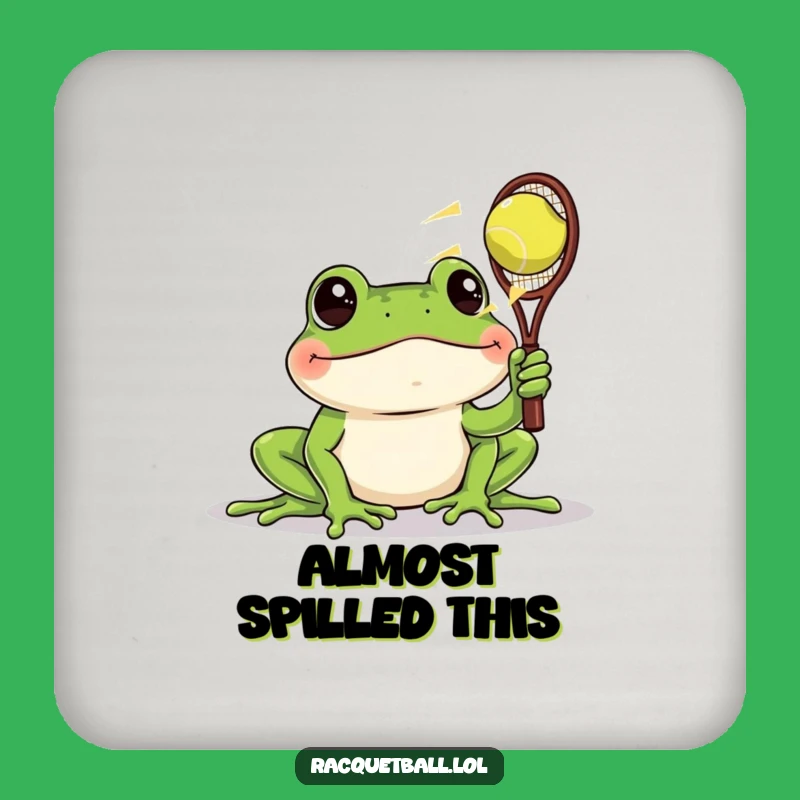 Funny Frog Racquetball Coaster - Hilarious Protection for Your Surfaces