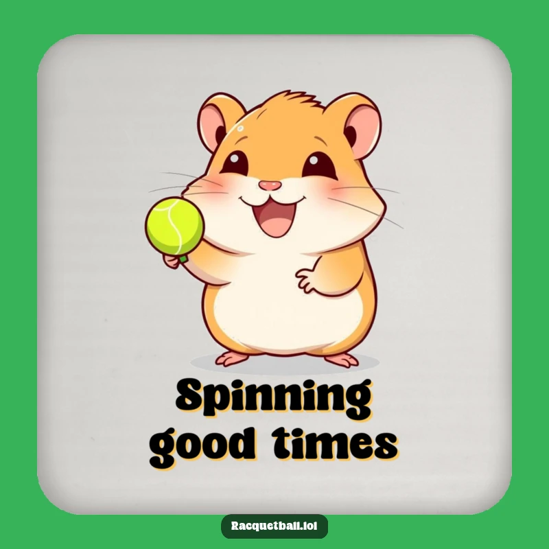 Funny Hamster Racquetball Coaster: Joyful & Protective Funny Gift
