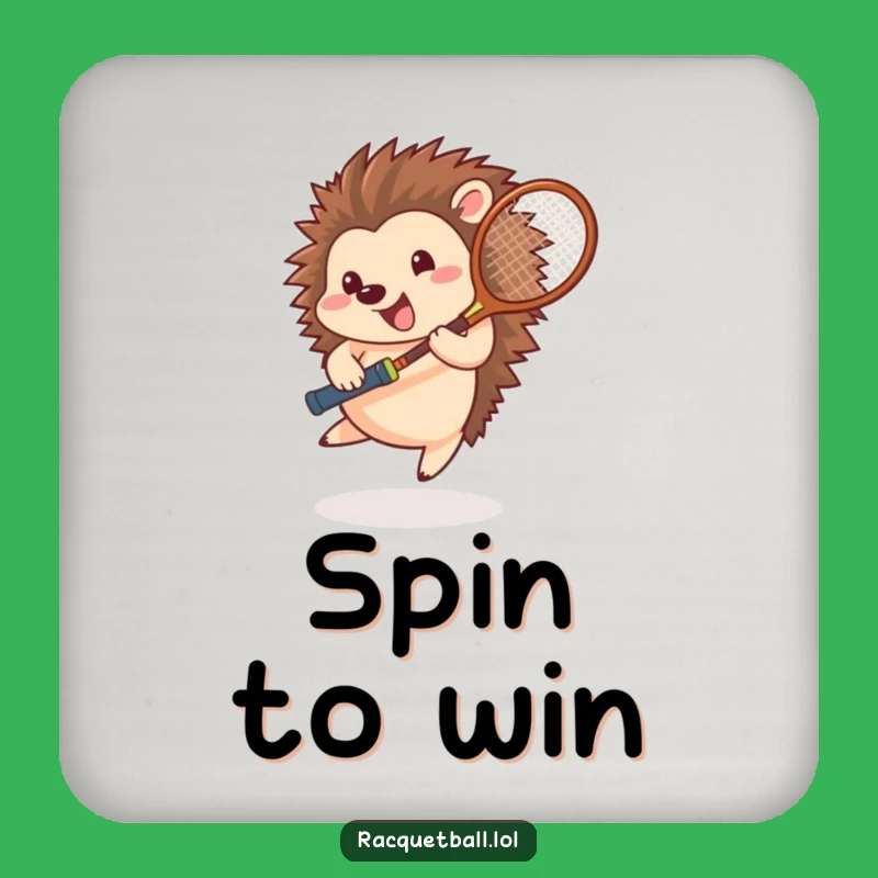 Funny Hedgehog Tennis Coaster Set: Protective Spining Athlete Racquet Surface Savers, Humorous Gift