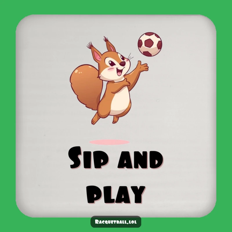 Funny Squirrel Coaster Set - Determined Ball Player Protection