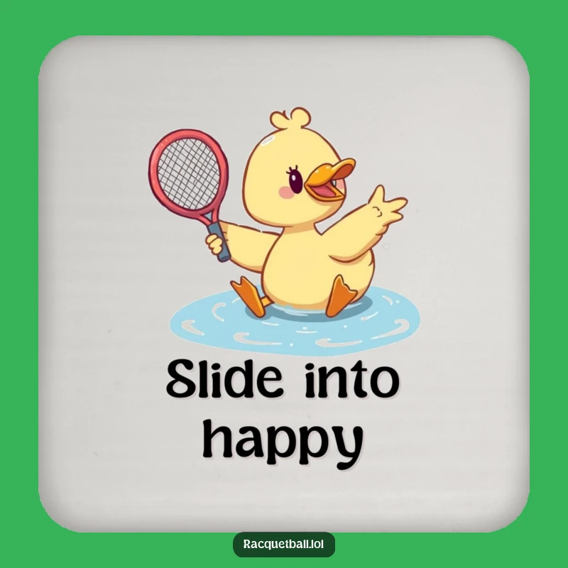 Funny Duck Tennis Coaster: Dramatic Duck Saves Ball, Table Protector Funny Gift