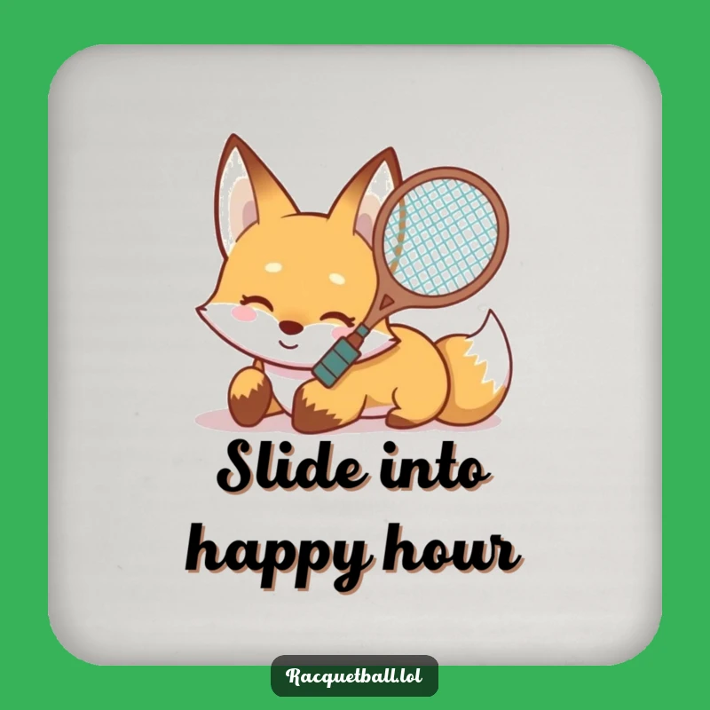 Funny Fox Slide Coaster: Racquet Action, Protect Surfaces with Funny Gift