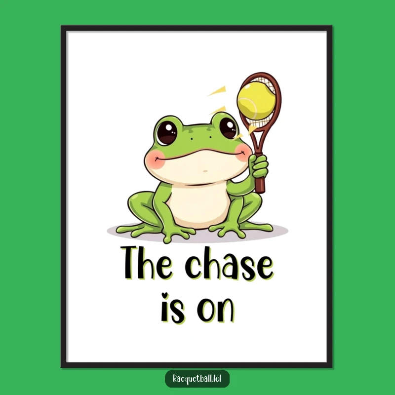 Funny Frog Racquetball Poster - Hilarious Wall Art for Reaction Fans