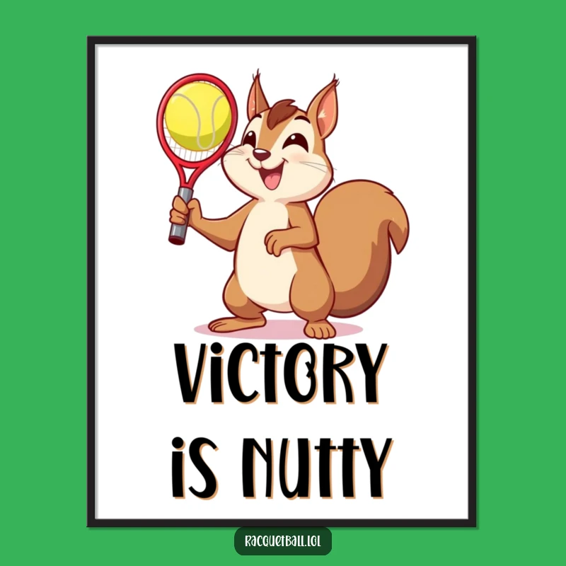Funny Squirrel Victory Poster - Hilarious Wall Art for Winners