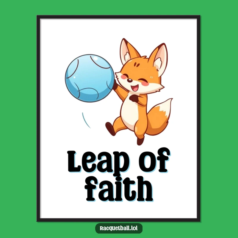 Funny Fox Leaping Poster - Dramatic Wall Art & Gift