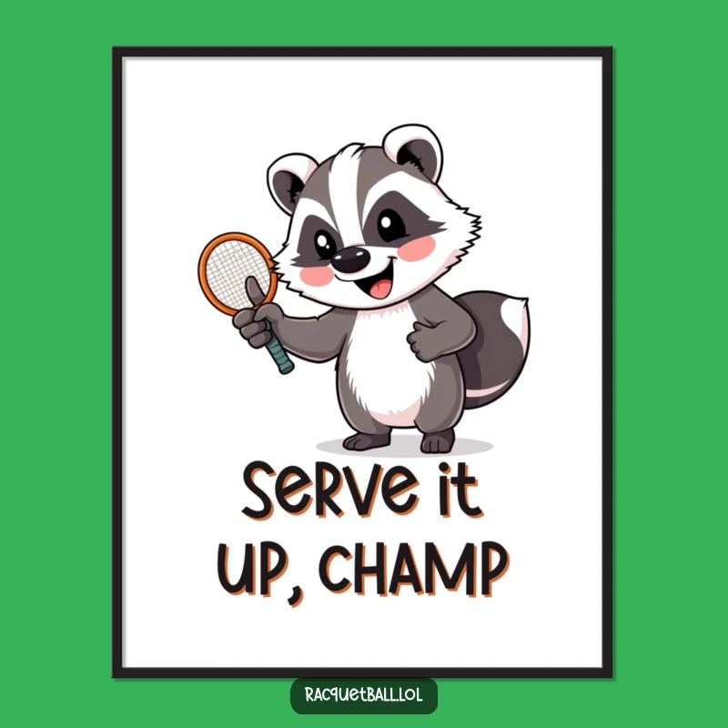 Funny Inspiring Badger Thumbs Up Poster - Motivational Sports Humor Art Gift