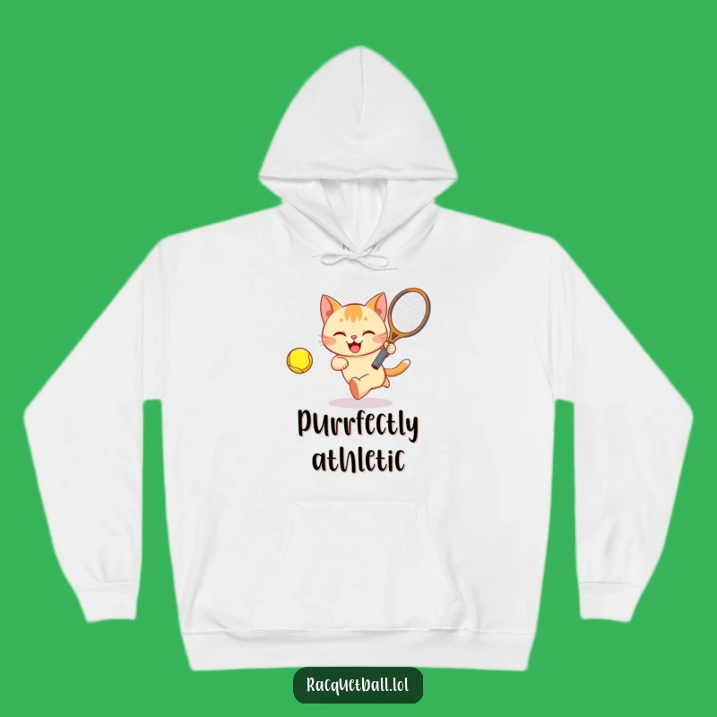 Cozy Funny Cat Racquet Hoodie: Happy Player, an Awesome Funny Gift