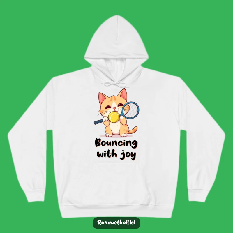 Funny Cat Racquetball Nose Hoodie: Cozy Up with Focused Fun!