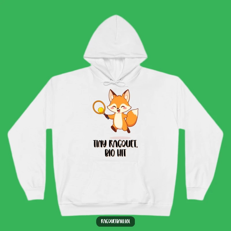 Funny Fox Racquetball Leap Hoodie: Cozy Up with Cheerful Sports Vibes!