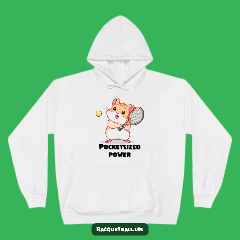 Cozy Funny Kawaii Hamster Racquetball Hoodie: Warmth Meets Adorable Action