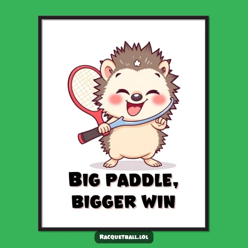 Free Printable Hedgehog Racquetball Wall Art: Hilarious Downloadable Decor for Sporty Homes!