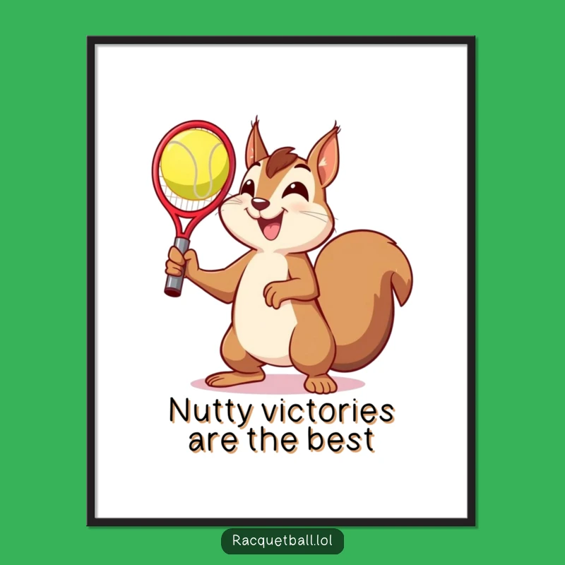 Free Printable Squirrel Victory Art: Whimsical Downloadable Decor for Racquetball Fans