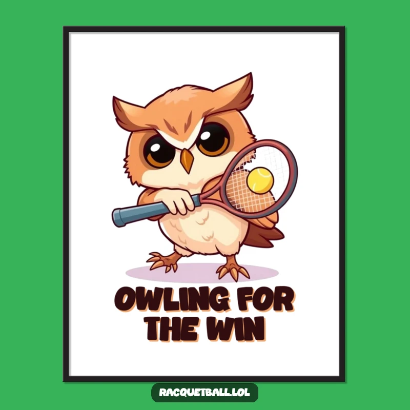 Free Printable Owl Racquetball Wall Art: Sporty & Funny DIY Downloadable