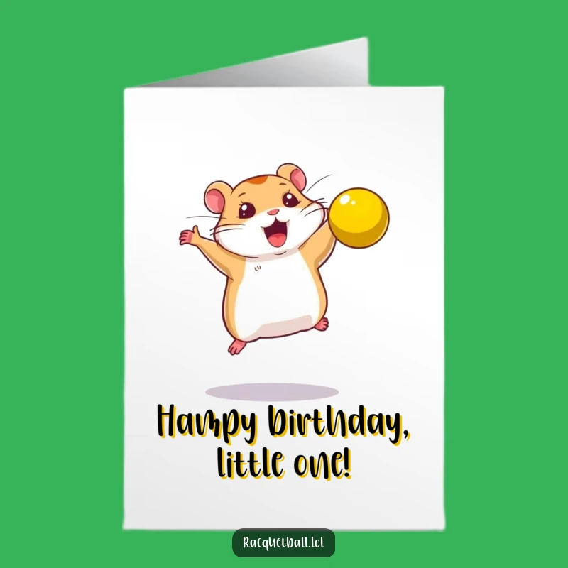 Free Printable Birthday Card: Hamster Smash Hero - Funny Downloadable Gift
