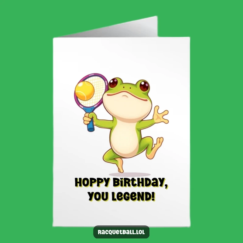 Free Printable Birthday Card Happy Frog Tennis Leap Downloadable
