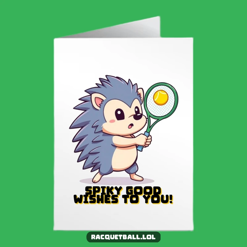 Free Printable Funny Hedgehog Birthday Card: Energetic Game Humor Downloadable Gift