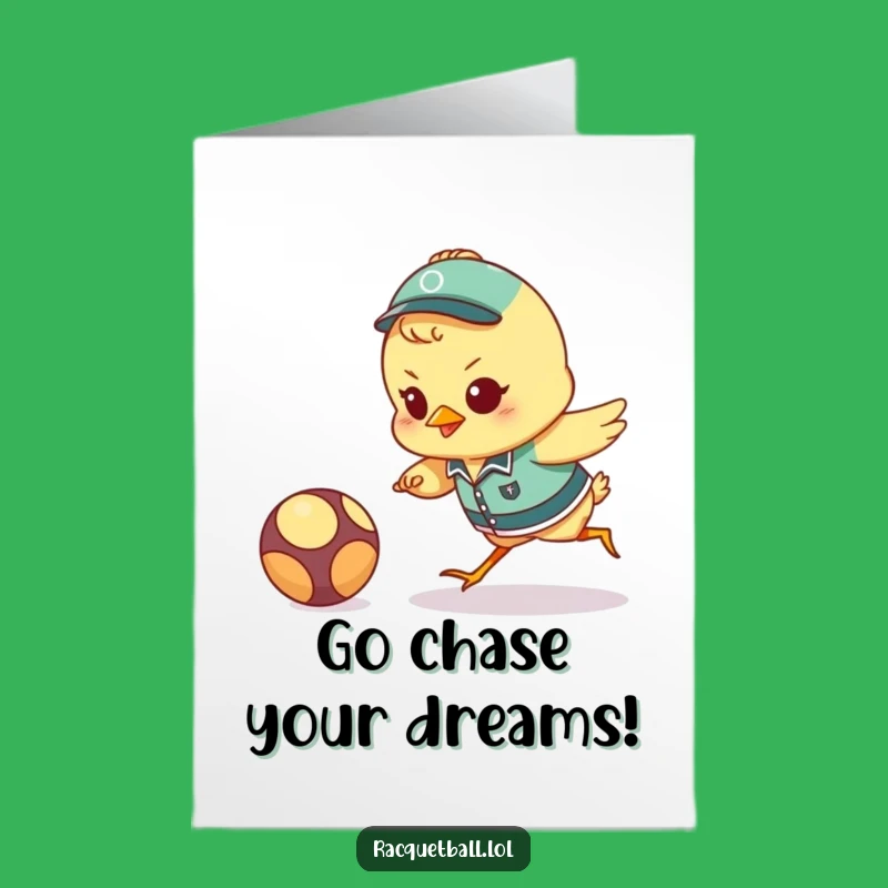 Free Printable Birthday Card: Funny Chick Athlete Going for the Win - Downloadable Gift