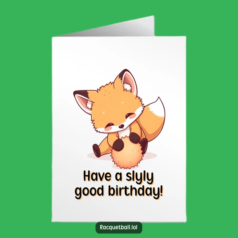 Score big on laughs with this free printable birthday card featuring a dramatic fox slide! Perfect for a playful celebration. Print at home now.
