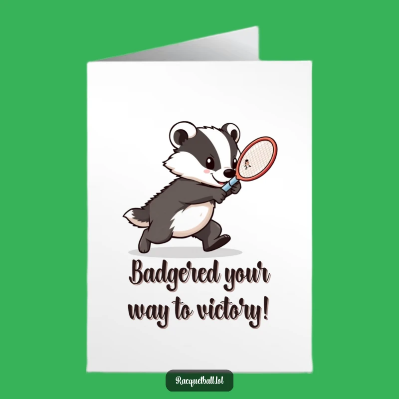 Free Printable Congrats Card Aggressive Badger Tennis Champ Downloadable