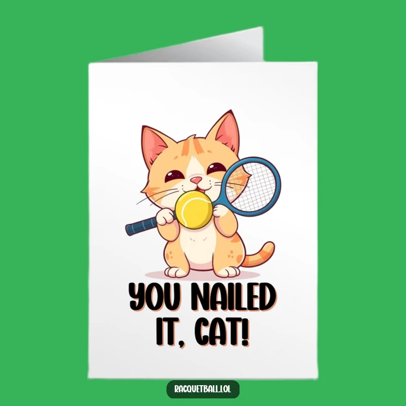 Free Printable Cat Congrats Card: Focused Win - Funny Downloadable Gift!