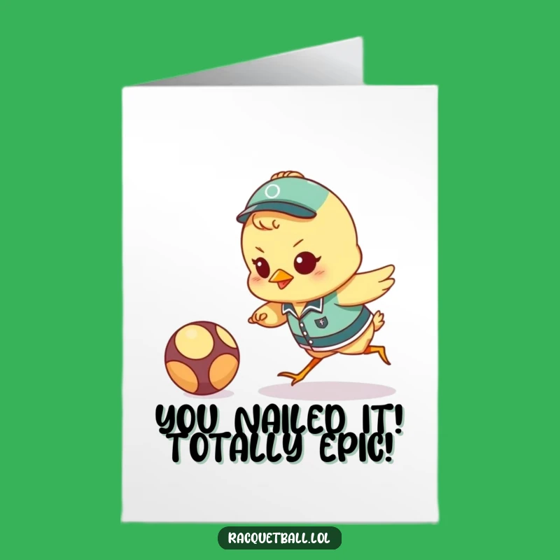Free Printable Congrats Card: Funny Chick Athlete Victory Dive - Downloadable Achievement Gift